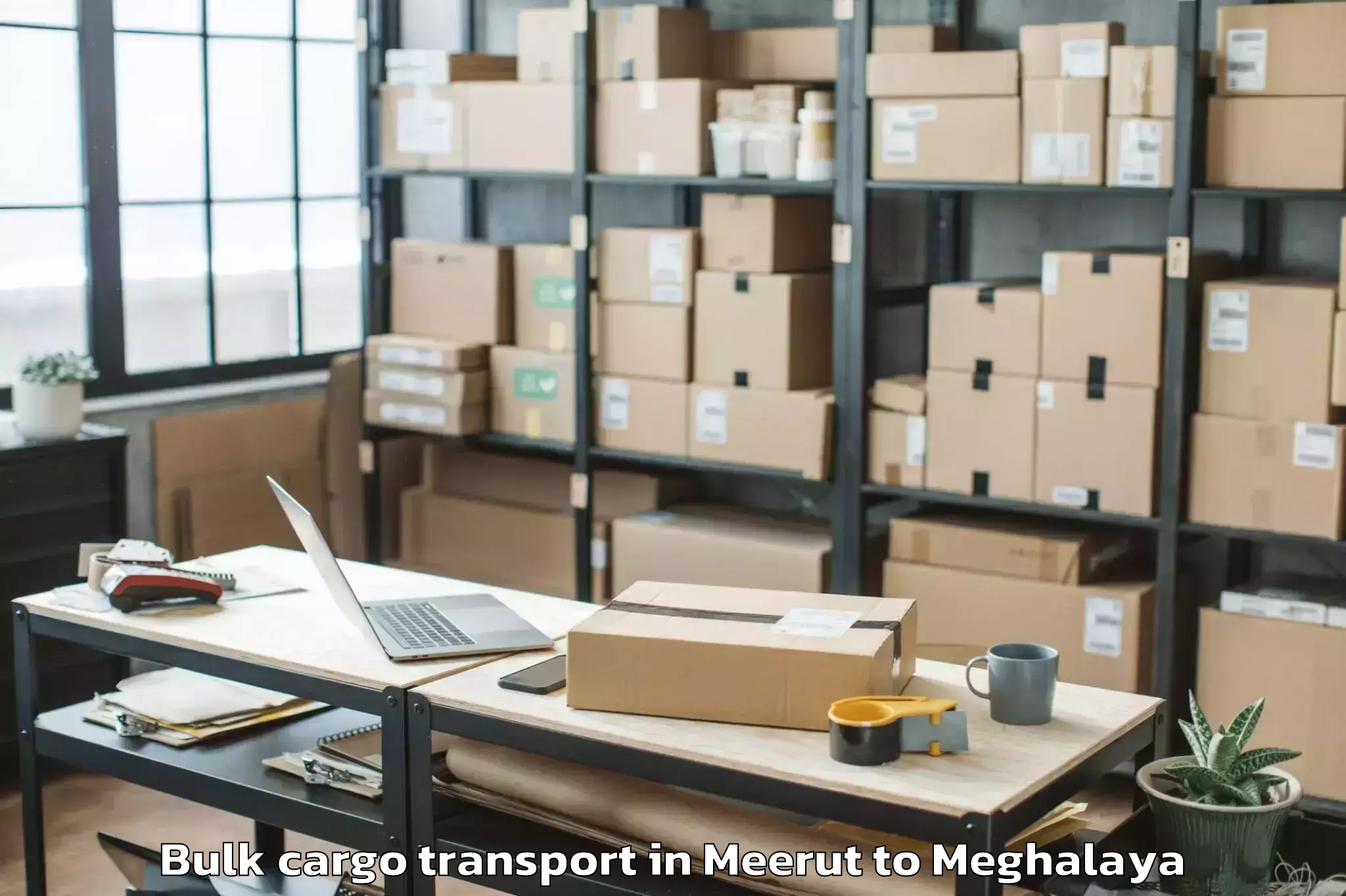 Hassle-Free Meerut to Laskein Bulk Cargo Transport